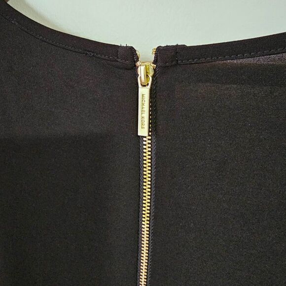 NWT MICHAEL KORS BLACK SCOOP NECK SKATER DRESS SHORT SIZE LARGE - Picture 5 of 16